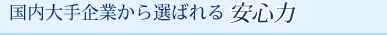 国内大手企業から選ばれる安心力
